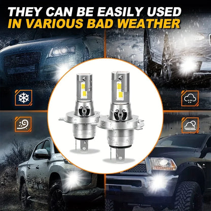 Ultra-Bright LED Headlight Bulbs 9005/HB3 9006/HB4 H11 Canbus Error-Free 800% More Lumens 2-Pack Set