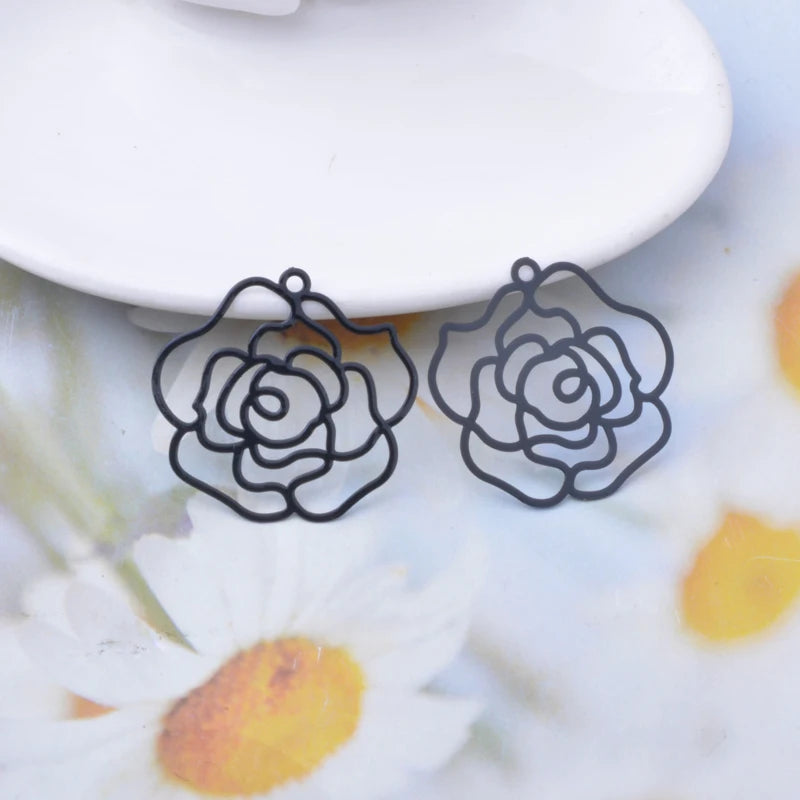 Brass Leaf Sunflower Waterdrop Charms Set for DIY Jewelry Making