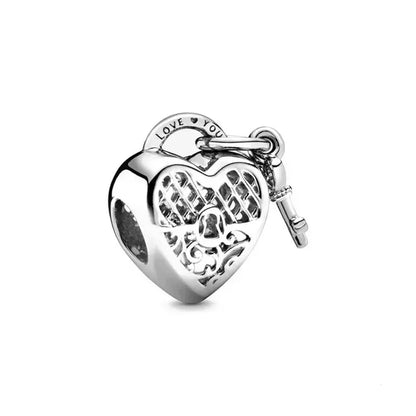925 Sterling Silver Blue Moon Butterfly Heart Zircon Beads Charms for DIY Necklace and Bracelet Jewelry Gifts for Women
