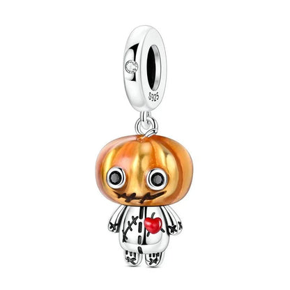 925 Sterling Silver Halloween Charms Pumpkin Ghost Witch Hat Pendant Beads for DIY Bracelet Necklace
