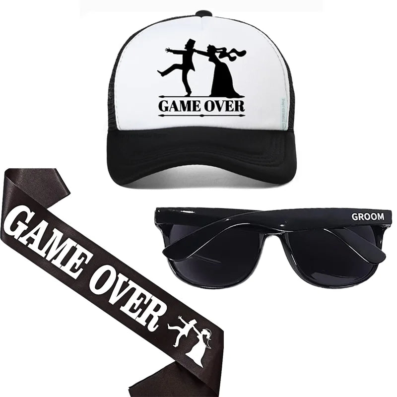 Groom To Be Celebration Kit Glasses Sash Hats Set for Bachelorette Wedding Party