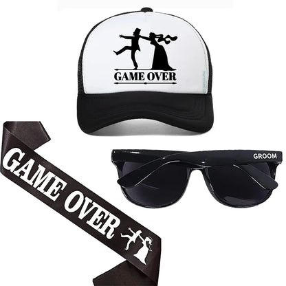 Groom To Be Celebration Kit Glasses Sash Hats Set for Bachelorette Wedding Party