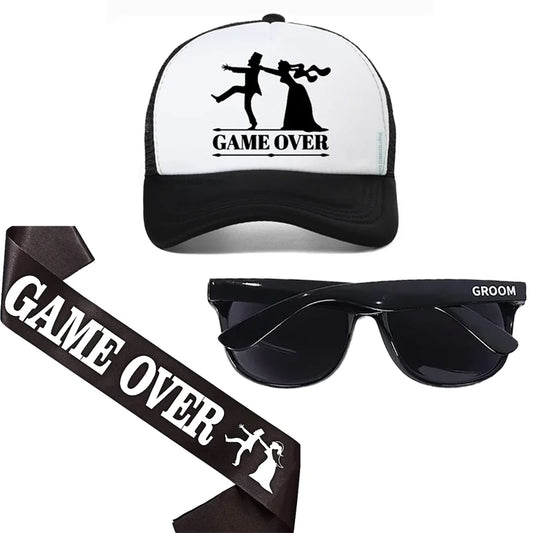 Groom To Be Celebration Kit Glasses Sash Hats Set for Bachelorette Wedding Party