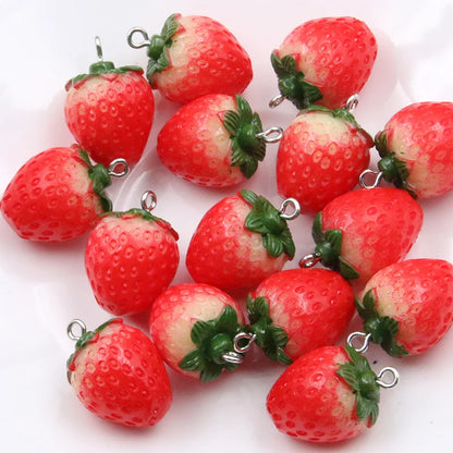Charming 3D Resin Strawberry Charms for DIY Jewelry Accessories and Cute Gifts