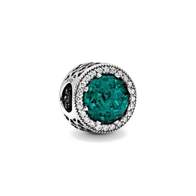 European Zircon Charm Beads 925 Silver Pendant Necklace for Women Gift P086-lv