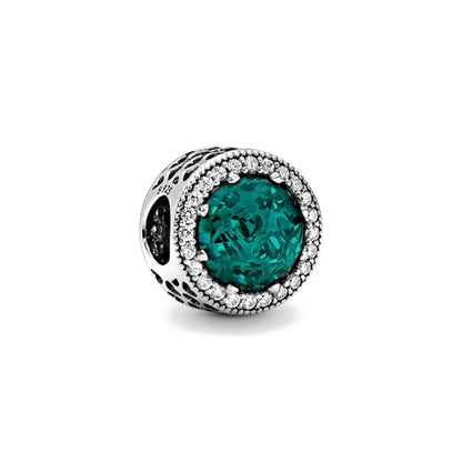European Zircon Charm Beads 925 Silver Pendant Necklace for Women Gift P086-lv