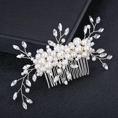 Korean Pearl Hair Combs - Handmade Hairpins & Clips for Women, Brides & Girls GE-8