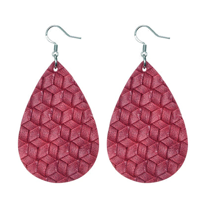 Elegant Faux Leather Teardrop Earrings for Women Lightweight Dangle Fashion Jewelry