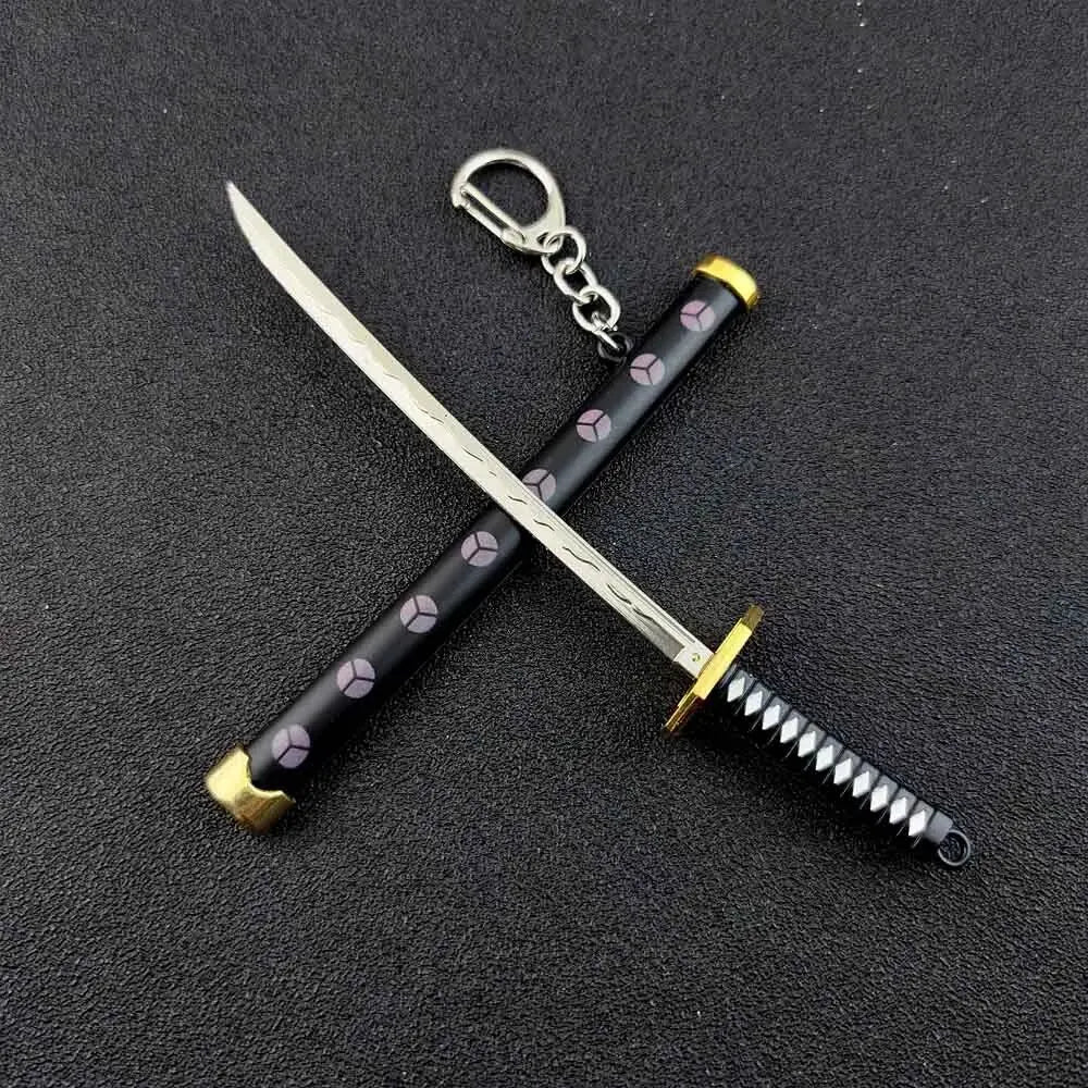 Mini Zoro Samurai Sword Keychain Top Rated Anime Accessory for Cosplay and Gifts K769-pink-black
