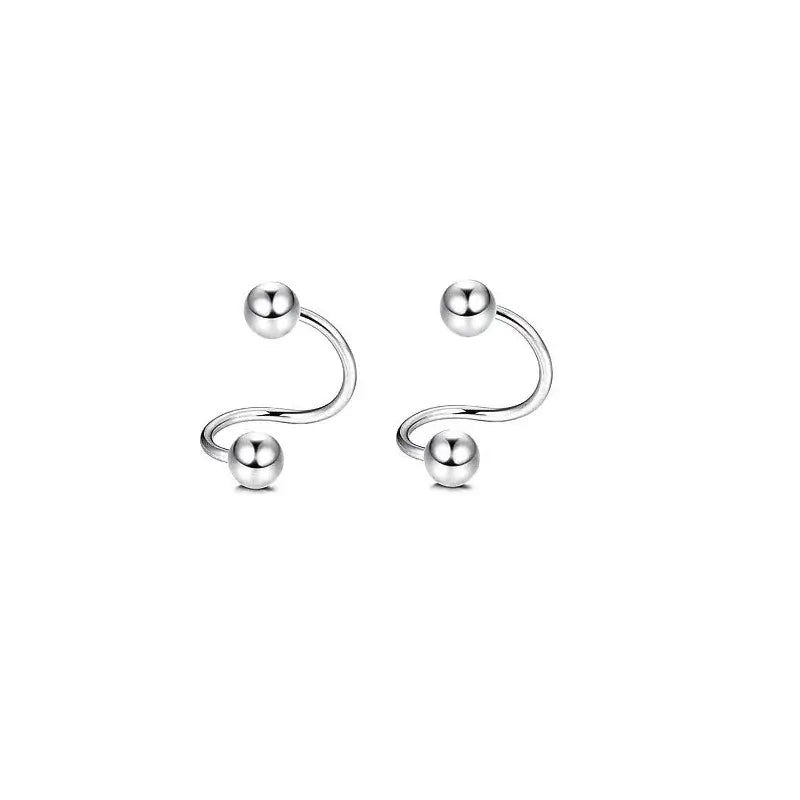 Silver Hypoallergenic Stainless Steel Cartilage Earrings Set - 2/16 Pcs G7-1Pair-Twist 16G-1.2mm