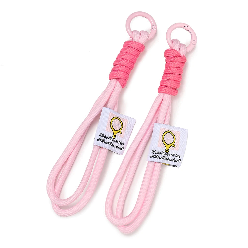 Iridescent Braid Rope Keychain Carabiner for Backpack and DIY Jewelry