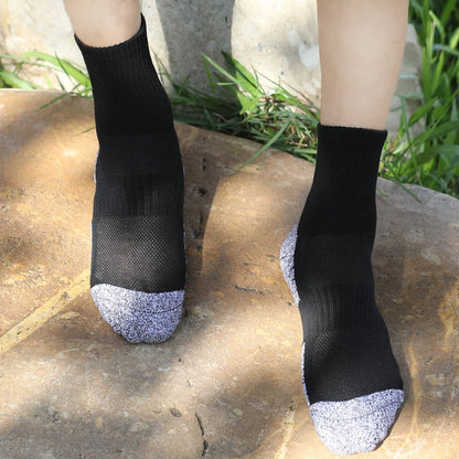 6 Pairs Mens Thermal Terry Hiking Socks Mid Crew Cushioned