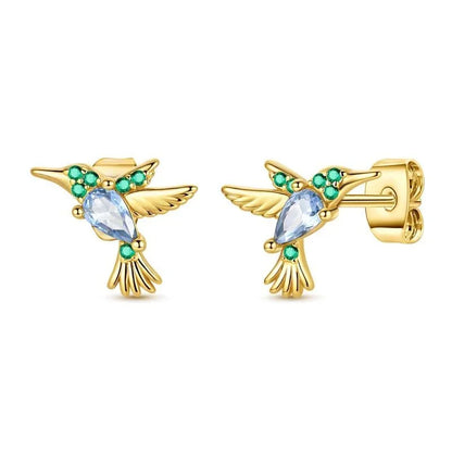 925 Sterling Silver Colorful Butterfly Heart Flower Starfish Bow Geometry Stud Earrings for Women Gift Jewelry Accessories
