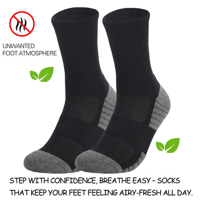 6 Pack Thermal Mid Crew Hiking Socks Cotton Cushion
