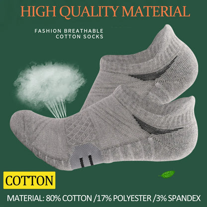 6 Pairs Men Sports Running Heavy Cushion Anti Slip Socks