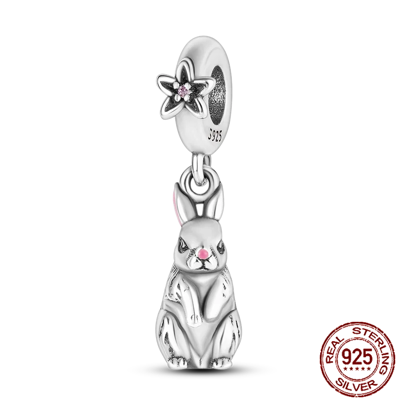 Inlaid Zircon Heart Charm Beads 925 Sterling Silver Dangle for Bracelets SMC2926