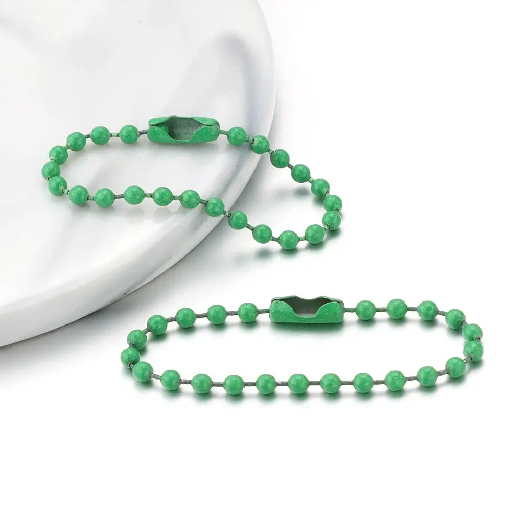 100Pcs Lot 10Cm Iron Colorful Ball Bead Chain for DIY Jewelry Making green 1