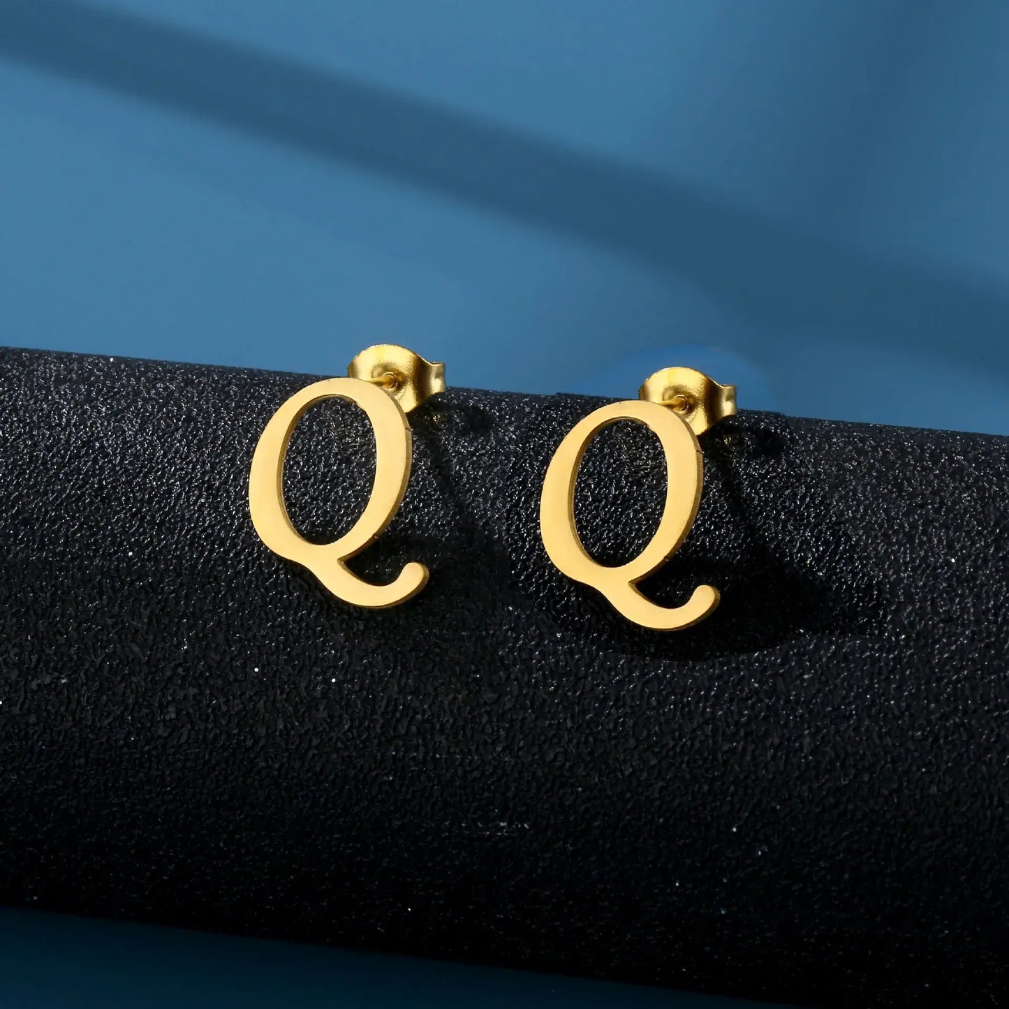 Tiny Stainless Steel Initial Letter Stud Earrings Gift Q