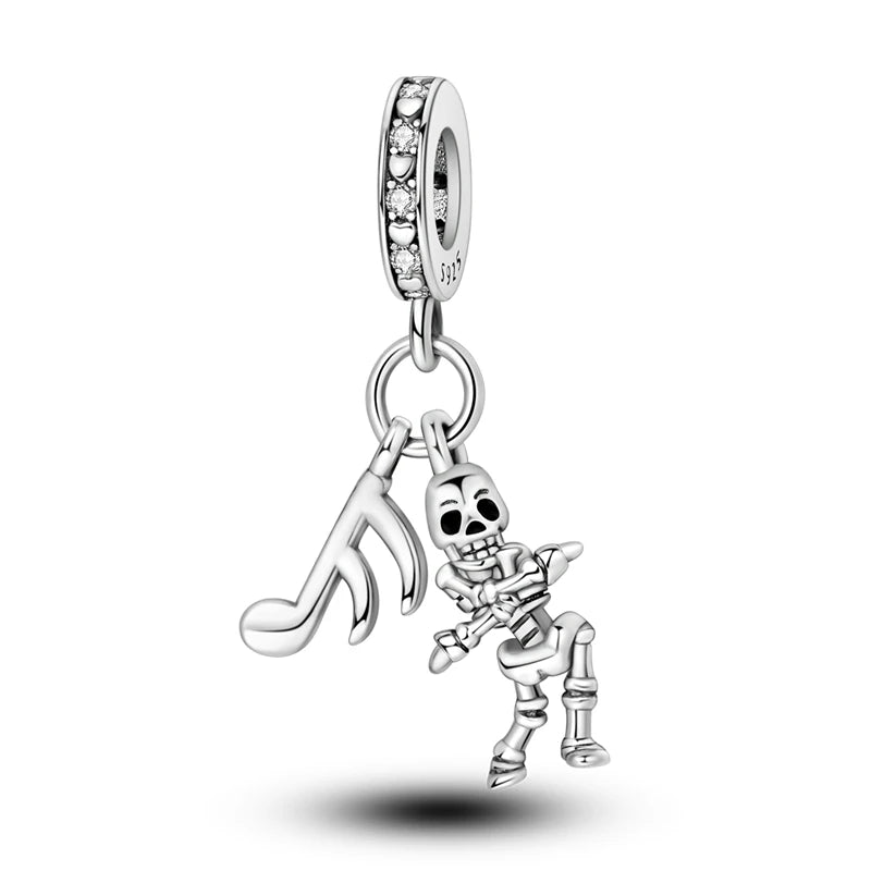 Sterling Silver Halloween Skull Bat Pumpkin Charm Pendant for DIY Jewelry SMC5060