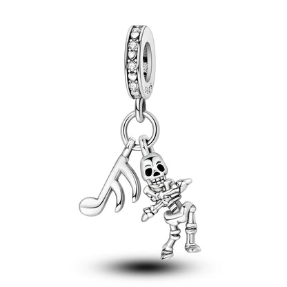 Sterling Silver Halloween Skull Bat Pumpkin Charm Pendant for DIY Jewelry SMC5060