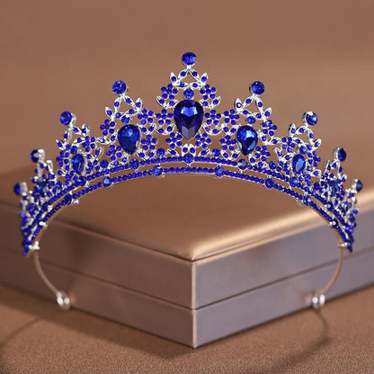 Elegant Purple Crystal Rhinestone Crown for Women