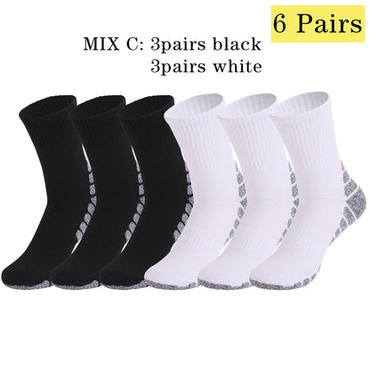 6 Pairs Thermal Winter Hiking Socks Mid Crew Cushion