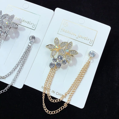 Men and Women Tassel Chain Suit Brooch Alloy Fashion Accessory H1337