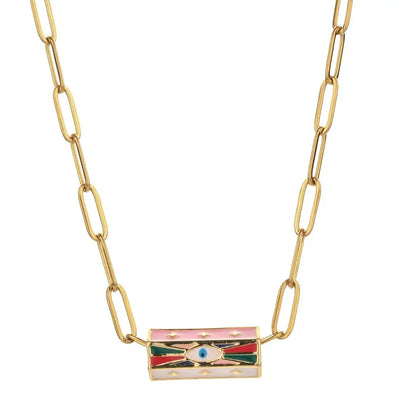 Stainless Steel Chain Lucky Eye Amulet Amour Love Necklace Bohemian Jewelry XN115-7 CHINA