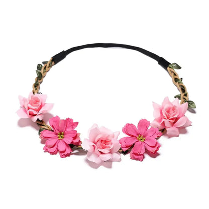 Elegant Floral Wedding Headband Wreath for Women - Bride Flower Crown Party Hair Accessory