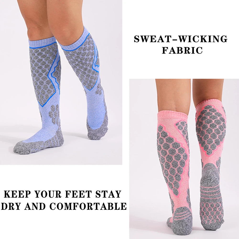 Women Breathable Thick Knee High Warm Thermal Ski Socks