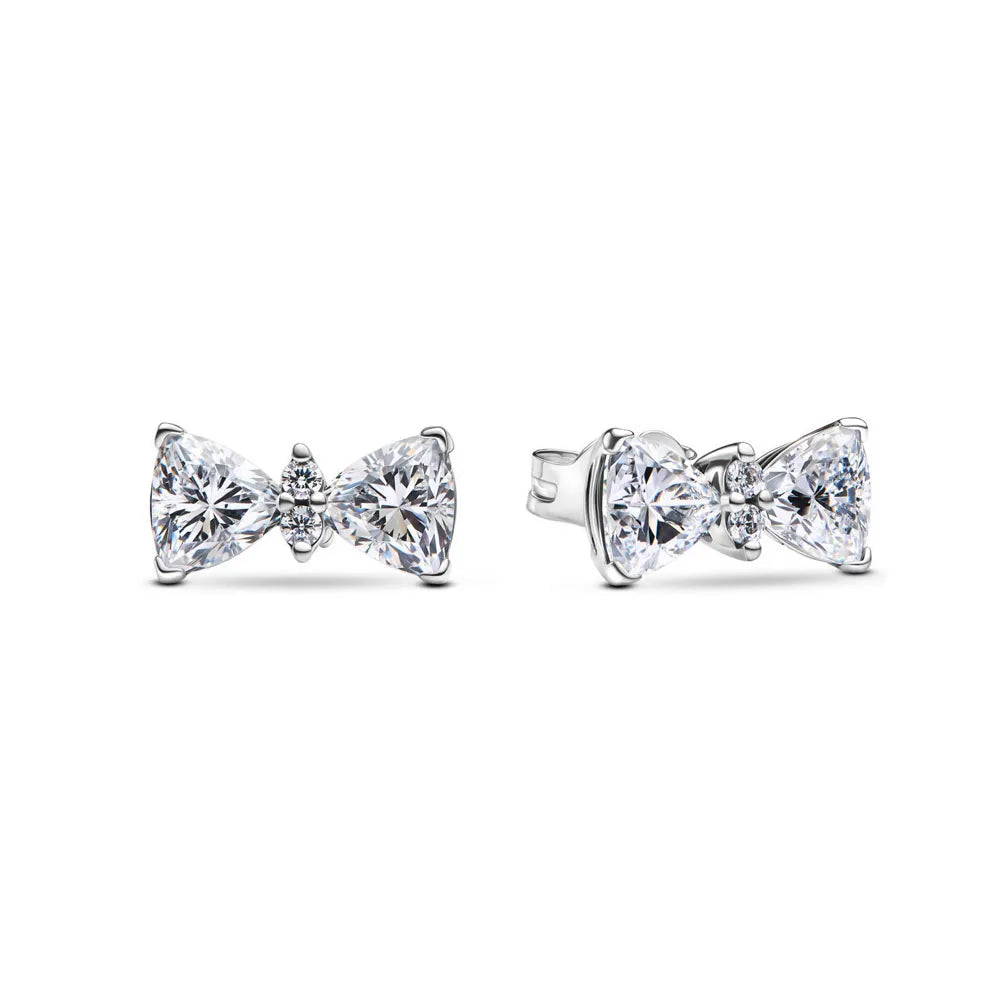 2025 European 925 Silver Moon Sun Bow Earrings Exquisite Charm Jewelry Gifts for Women