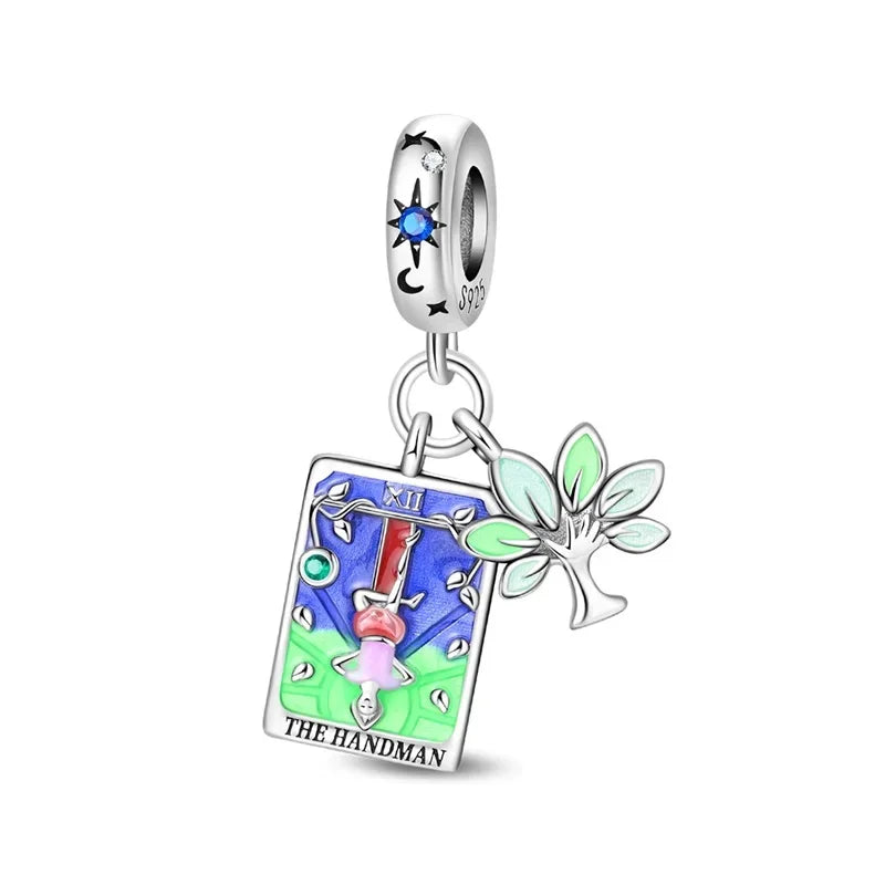 925 Sterling Silver Tarot Death God Charm Beads for Necklace and Bracelet DIY Fine Jewelry Gifts