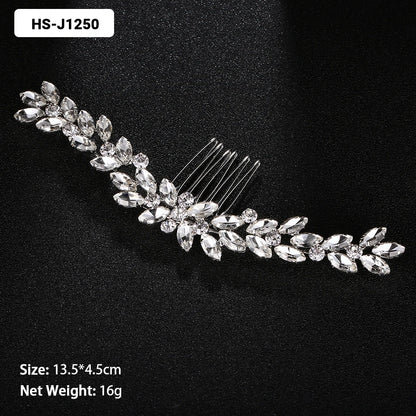 Efily Classic Silver Wedding Hair Combs - Crystal Rhinestone Bridal Accessories HS-J1478 Hair Combs