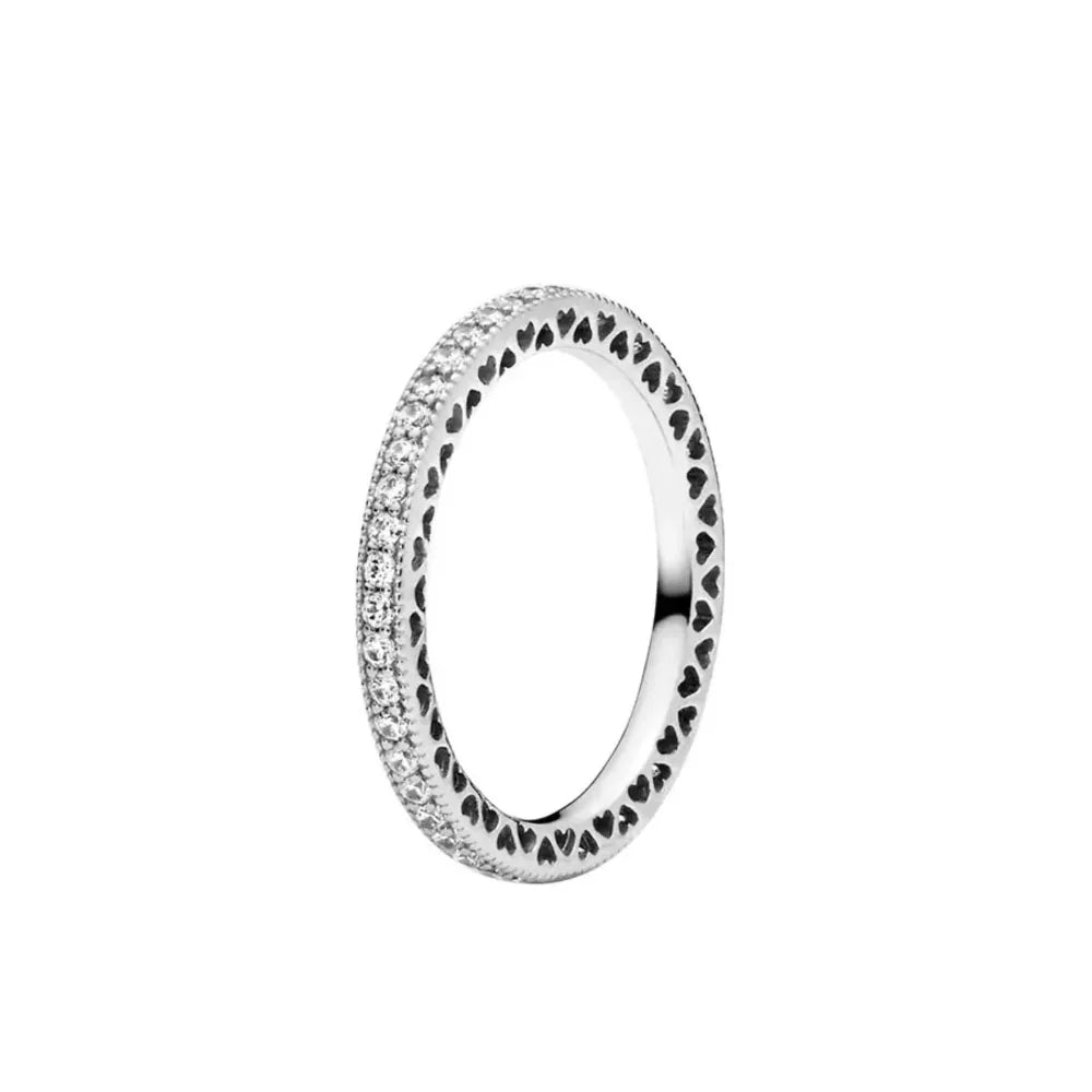 European 925 Silver Heart-Shaped Ring for Women Available in Sizes 6 7 8 9 Exquisite High-Quality Jewelry for Weddings and Parties