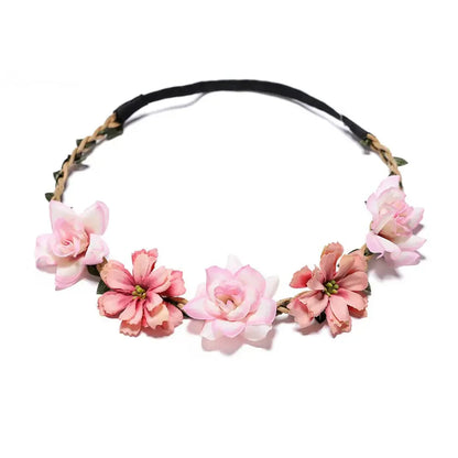 Elegant Floral Wedding Headband Wreath for Women - Bride Flower Crown Party Hair Accessory