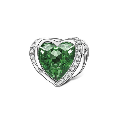 925 Sterling Silver Green Clover Pendant for European Bracelet Charms Women Jewelry B4029