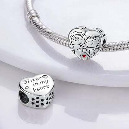 Silver Plated Eternal Symbol Charms with Luminous Star Beads and Love Dangle Safety Chain for DIY Jewelry