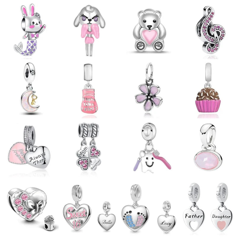 Spring Butterfly Heart Enamel Flower Charm Bead for Bracelets and Necklaces