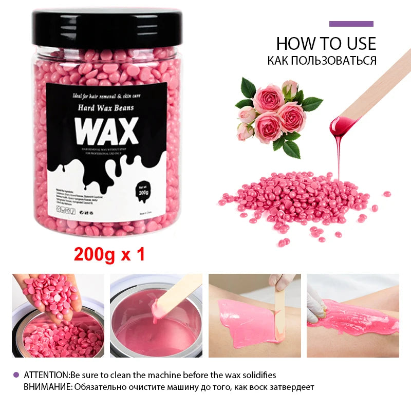 Painless Hot Film Waxing Beads for Bikini Face Legs Body Hair Removal 200g/400g