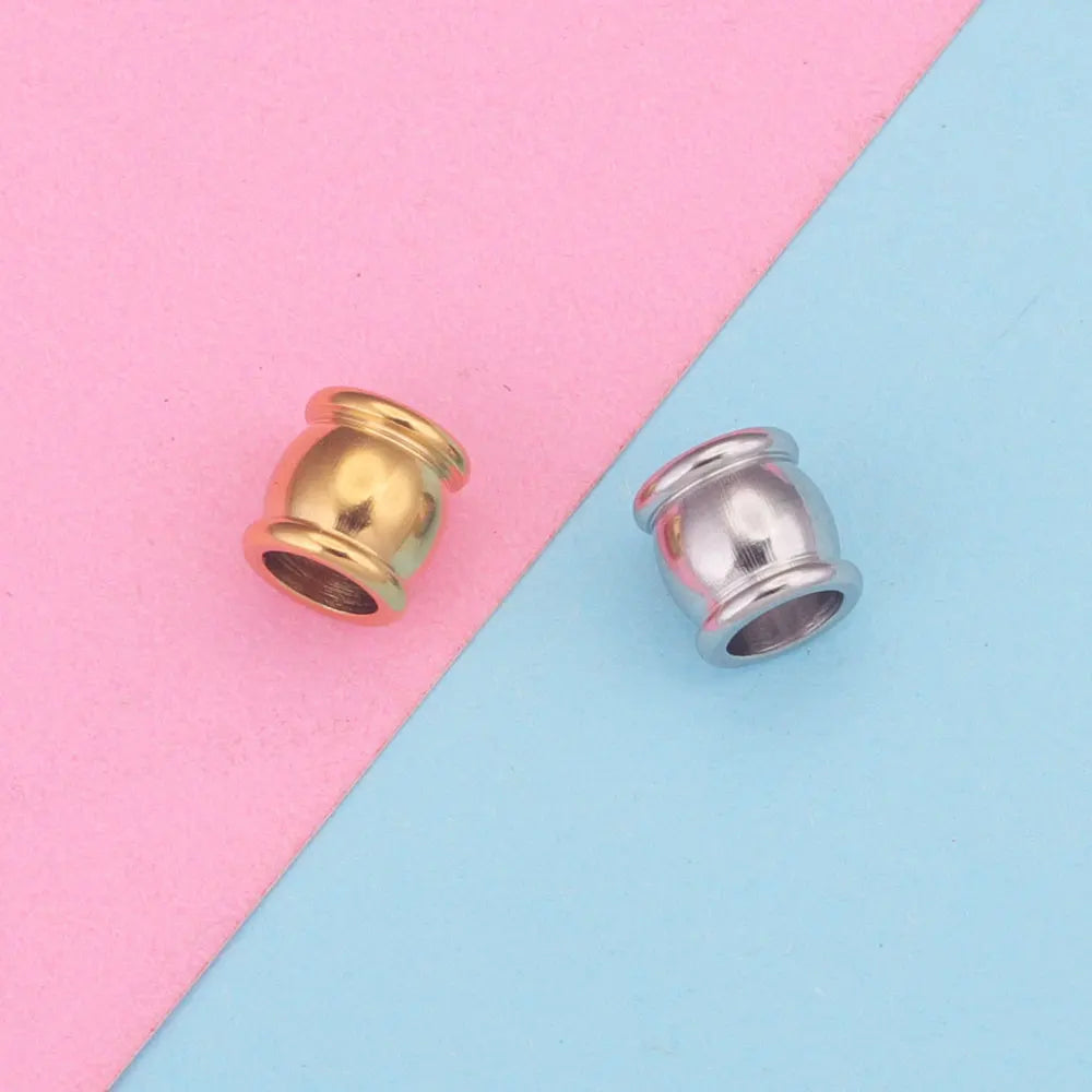 Stainless Steel Big Hole Spacer Beads Set for DIY Jewelry Making