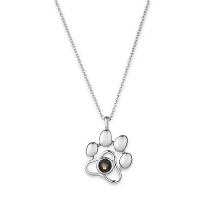 100 Languages I Love You Paw Print Projection Necklace for Women