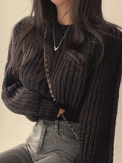 Loose Vintage Harajuku Lantern Long Sleeve Korean Sweater