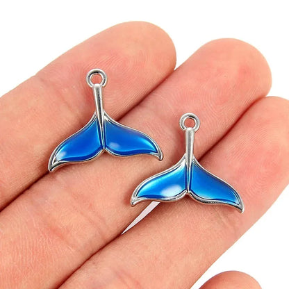 Elegant Alloy Fish Whale Tail Charms for DIY Jewelry Making - Set of 10