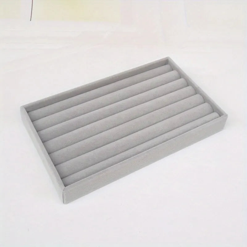 Velvet Jewelry Display Tray Exquisite Portable Organizer for Rings Earrings and Necklaces