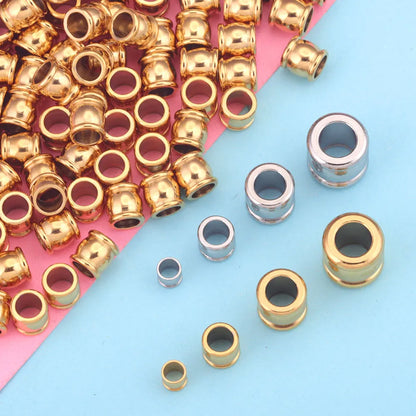 Stainless Steel Big Hole Spacer Beads Set for DIY Jewelry Making