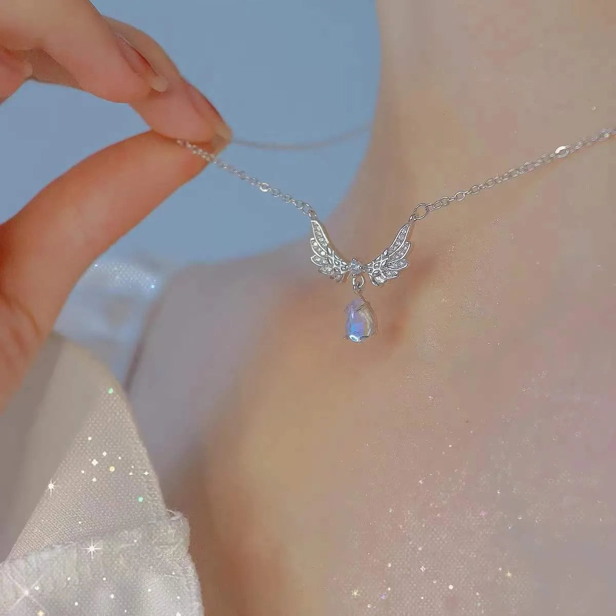 Y2K Purple Crystal Heart Pendant Necklace for Trendy Women AY5675701AY