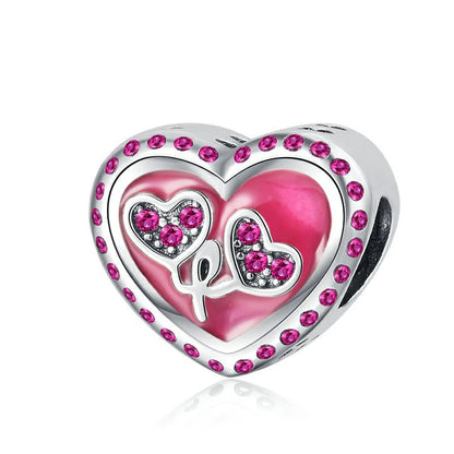 Hot Pink Murano Glass Charm Bead For 925 Bracelet Pendant