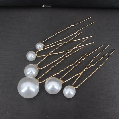 Elegant Bridal Rhinestone Hair Pins with Pearls for Wedding and Party