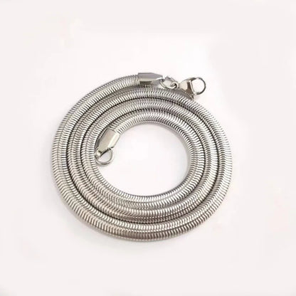 Steel Color Stainless Steel Flat Snake Chain Necklace Unisex Fashion Choker Hip Hop Jewelry 5mm
