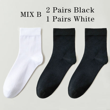 3 Pairs High Quality Mens Business Socks Breathable Cotton